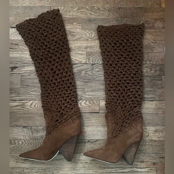 Saint Laurent Suede Twine Niki 105 Boot - Picture 3 of 14